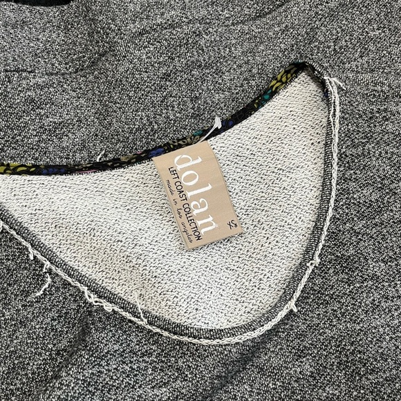 Anthropologie | Dolan | Fiona Gray Knit Black Lace Trim Shift Dress - Picture 4 of 7